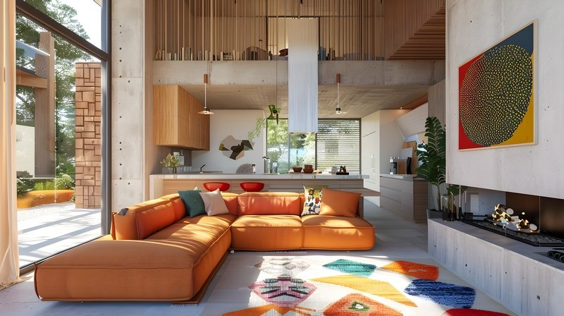 Sala moderna de lujo Interior contemporáneo con diseño exclusivo.